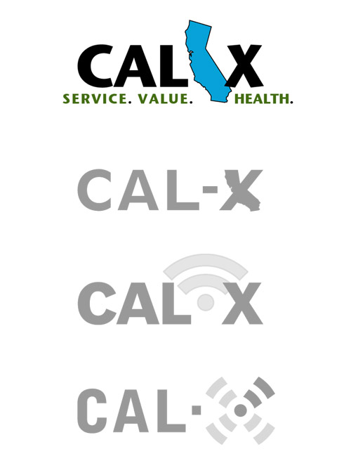 Cal-X logo design iterations